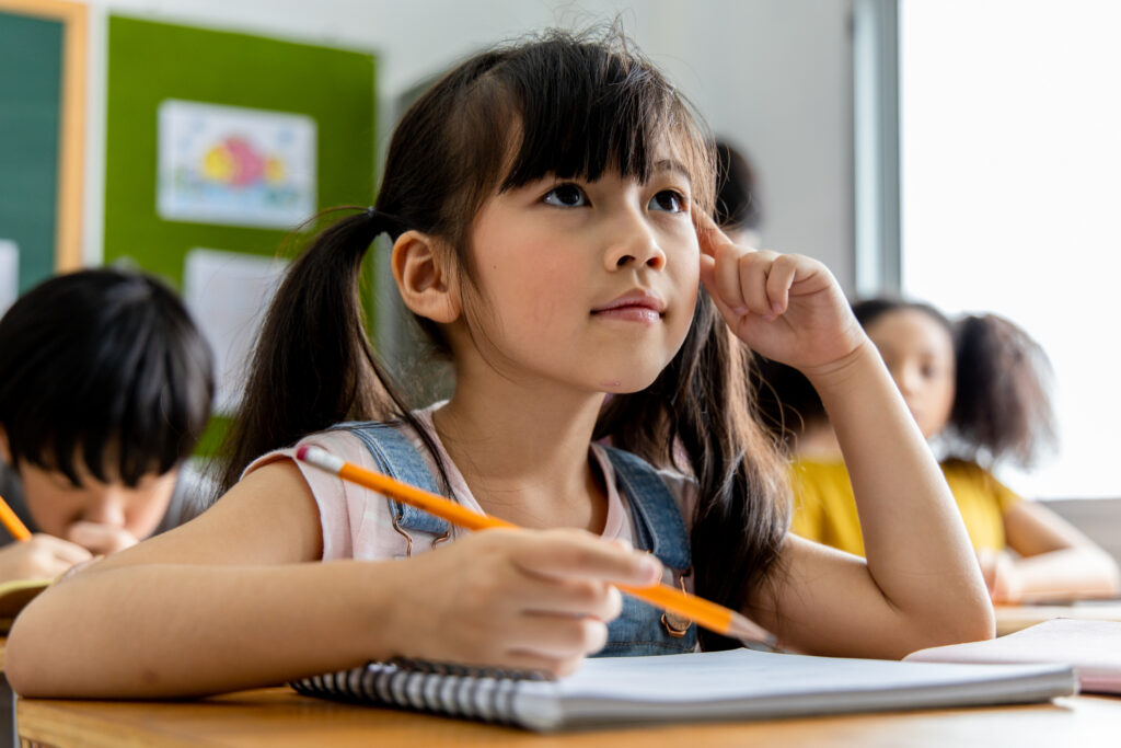 Girl with pencil