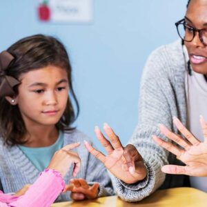 math teacher with elementary students