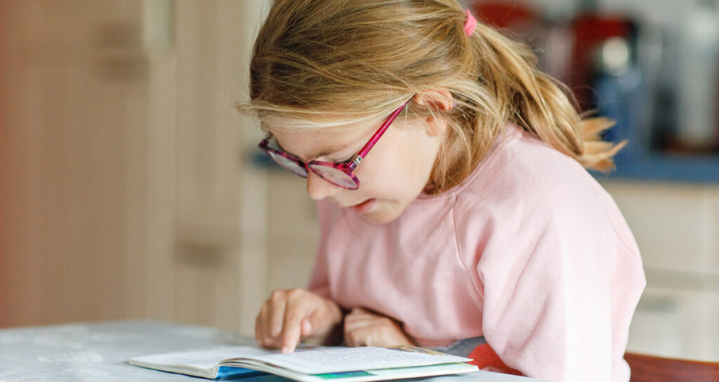 Third Grader learning to read